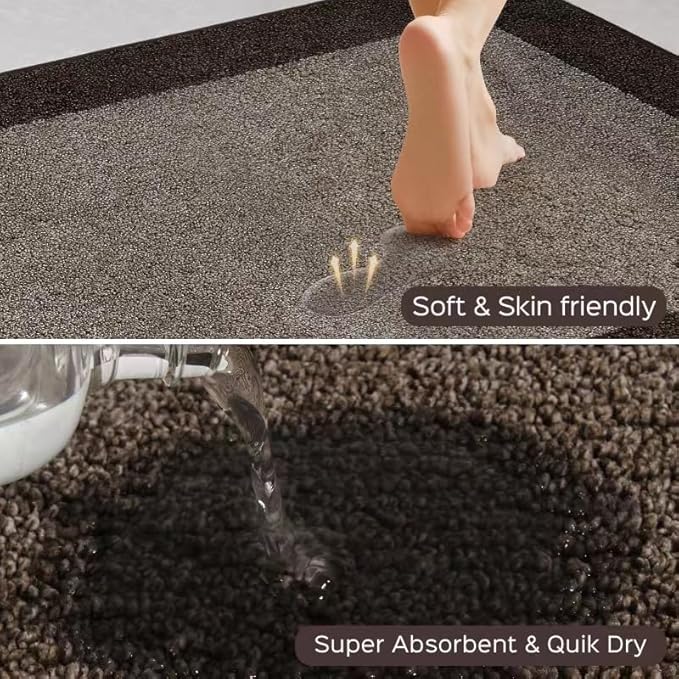 DOMUSTEX Machine Washable Kitchen Rug 32" x 84", Non Slip Kitchen Mat for Floor, Absorbent Entrance Runner Rug for Bedroom, Hallway, Bathroom, Door (Roll Packing)