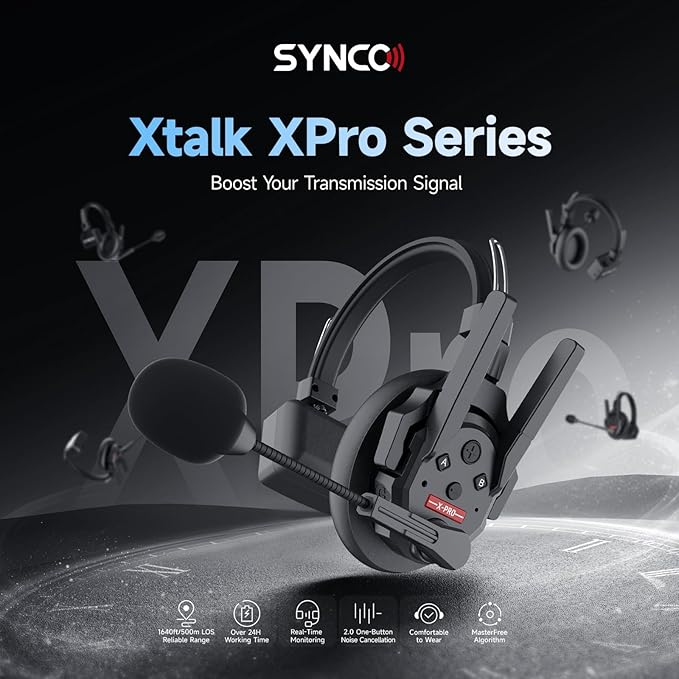 SYNCO XTalk Pro5 XPro X5 2.4GHz Wireless Headset Communication System Random