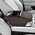 2026 Upgraded Car Center Console Cushion with 30w USB& Type-C Charging Ports, Leather Car Armrest Pad Cover, Interior Accessories for Most Vehicles (Ergonomic Sloped Version, Coffee)