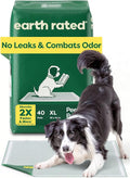Earth Rated Max Absorbency Puppy Pee Pads for Dogs Absorbs 2X Faster & 2X More, Leak-Proof, Odor Control Potty Training, Unscented, XL, 28” x 34”, 40 Count