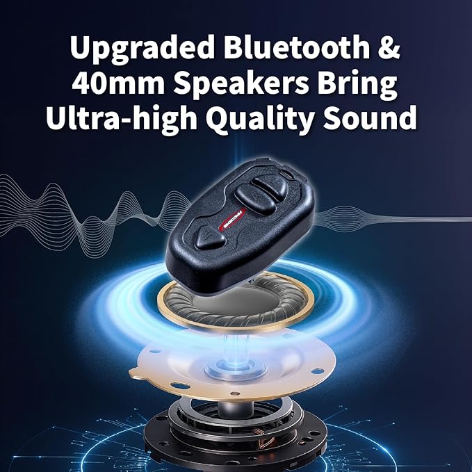 BIKECOMM Salut Motorcycle Helmet Speakers Intercom – 1000M Range Wireless