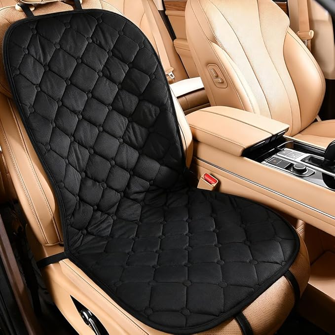 Universal Car Seat Cushion - Comfortable Full Back & Seat Cover for Cars, Trucks, SUVs, Vans (Black, 1 Pack)
