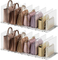 Purse Organizer for Closet Organizers and Storage, Adjustable Clear Shelf Dividers for Purse Organizer for Closet, Closet Shelf Organizer Suitable for Bookshelf Dividers, Bedroom, Offices(4 Set-Small)