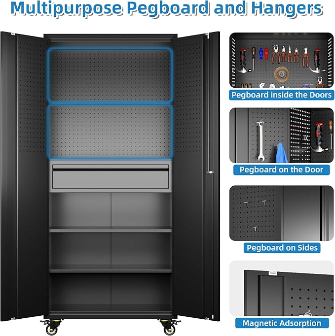 SUXXAN 71" Metal Garage Storage Cabinet