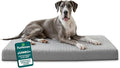FurHaven Orthopedic Dog Bed for Large Dogs, Mattress Style Bed, Egg Crate with a solid Orthopedic Foam Base for Joint Support, Washable Cover, Jumbo Plus XXL, Plush Faux Fur & Suede, Gray