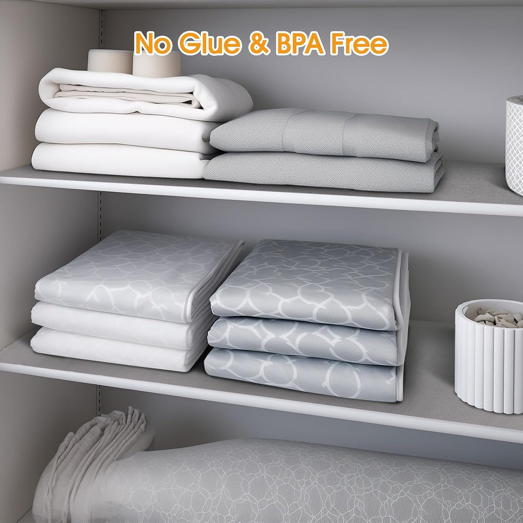 Shelf and Drawer Liner for Kitchen Cabinets Non-Adhesive, Strong Grip Non-Slip Thickened Cabinet Liners for Shelves, Waterproof Mats for Dresser Cupboard, Pure Gray, 12 in x 30 Feet