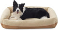 FURTIME Washable Dog Bed Large Sized Dogs, Washable Comfy Fluffy Large Dog Bed, Removable Zipper Cover Machine Wash, Soft Orthopedic Bed Durable Pet Cuddler with Anti-Slip Bottom, 36"x27"x8", Beige