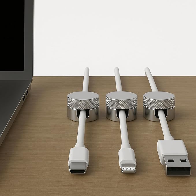 3PCS Cord Holder for Nightstand, Computer Cord Organizer for Desk, Appliance Cord Organizer, Stick-On Cable Clip for Charger, Laptop, USB, Headphones, Wire Management Set