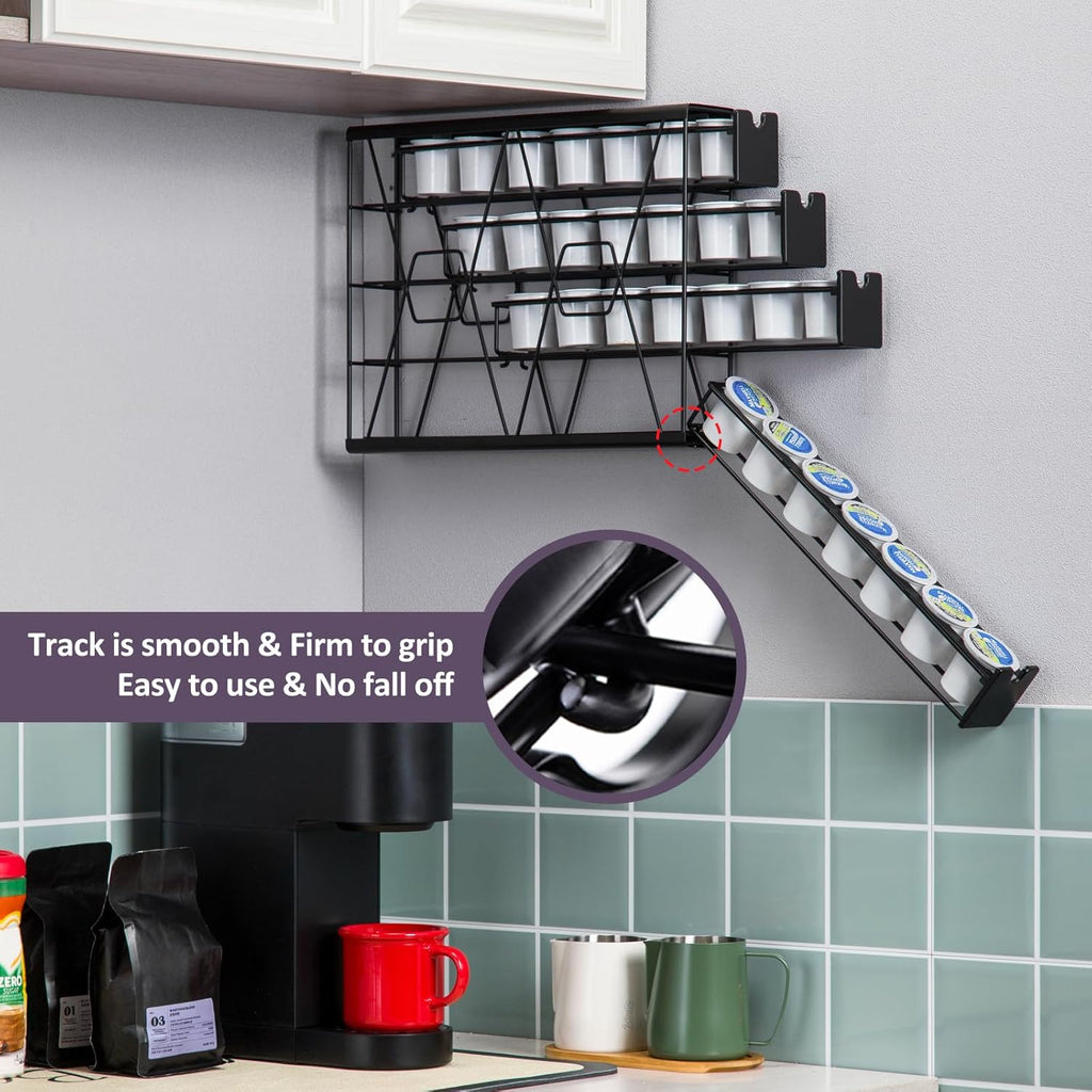 ZCDCP for K Cup Coffee Pod Holder, K Cup Holder Drawer Wall Mounted Coffee Pod Organiser (Holds 28 Coffee Pods)