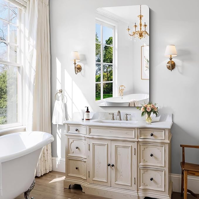 CILIBER Frameless Wall Mirror, HD Shatterproof Vanity Mirror