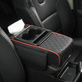 Car Armrest Cushion, 5-in-1 Center Console Cover with 2 Storage Bags Cup Holder, Cup Holder Tissue Slot Phone Slot for Car, Universal Car Armrest Box Cover Protection Pad for Most Vehicles (E)