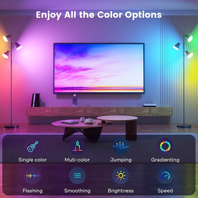 SIBRILLE RGB Floor Lamp, 36W LED Dimmable Standing Lamp