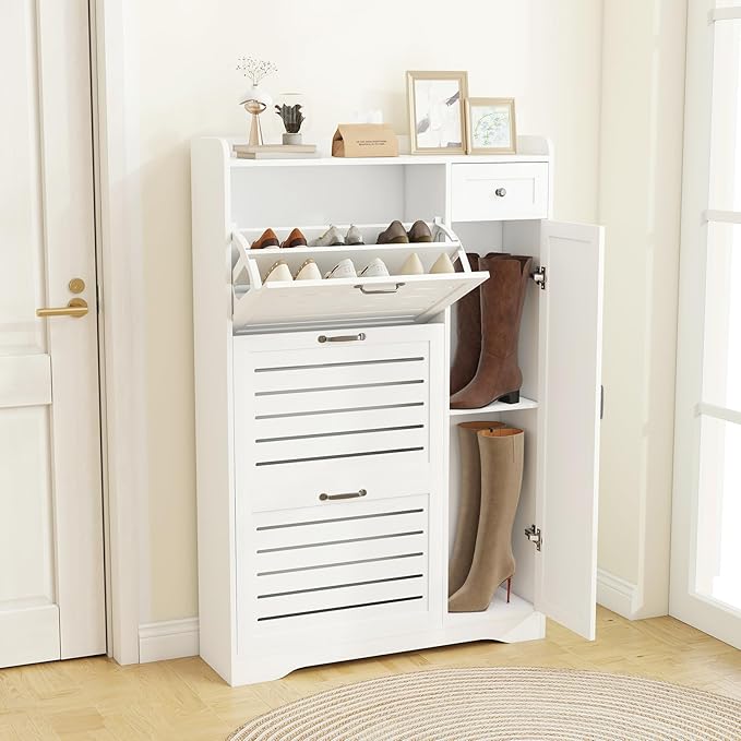 Narrow Shoe Storage Cabinet