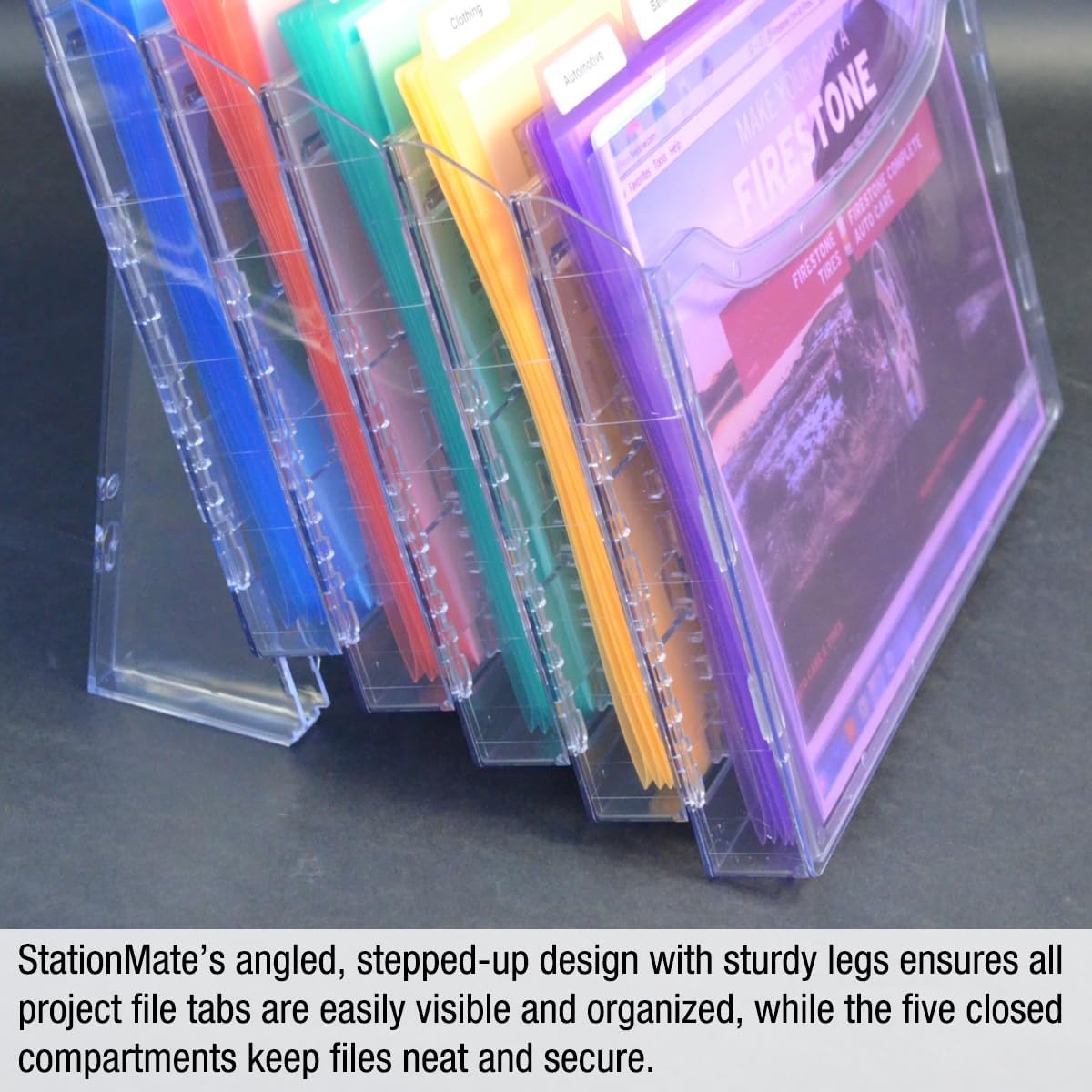 Ultimate Office StationMate Desktop Organizer (Includes 18, 3rd-Cut PocketFiles). Complete Project Manager and File Sorter for The Office or Home with an Incline Design Puts All Files in Clear View
