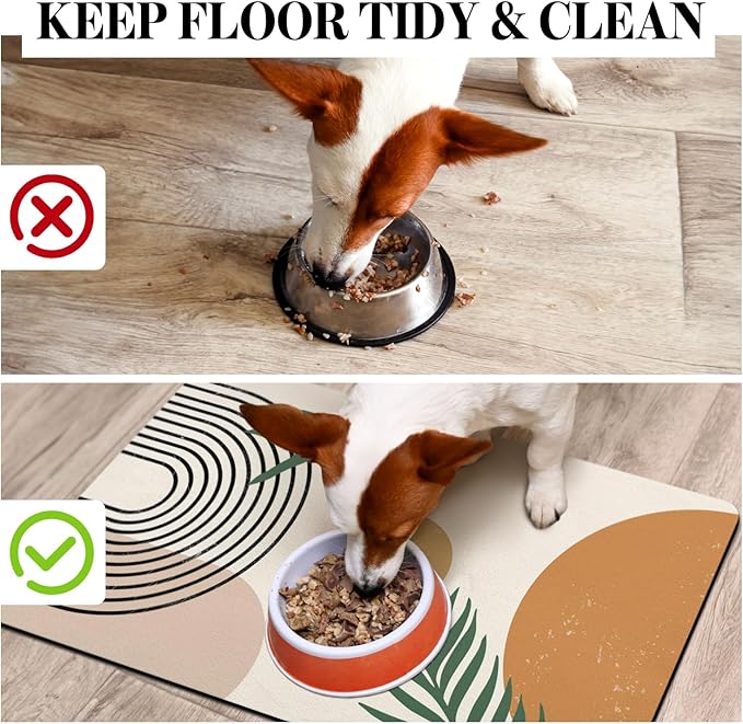Dog Food Mats for Floors, Absorbent Dog Bowl Mat for Food and Water Dispenser Mat, Quick Dry Cat Food Mat Pet Supplies