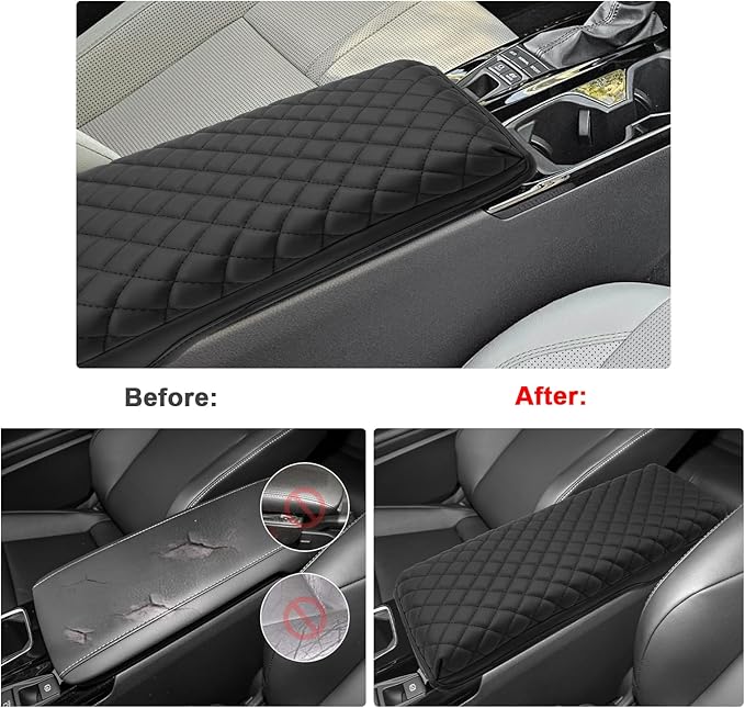 SXCY for 2025 Toyota Camry Armrest Cover for Toyota Camry 2025 Accessories 2025 Camry Center Console Cover 2024 Camry Middle Console Cover (25 Camry Armrest Pad(Rhombus Style))