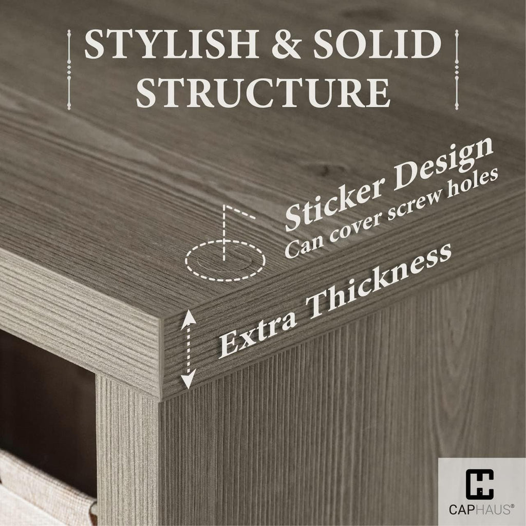 CAPHAUS Sturdy Room 13-Inch Cube Storage Organizer Shelf, with Extra Thick Exterior Edge, Open Storage Shelf Divider, Bookcase, 6-Cube / 8-Cube / 9-Cube, Colors Available in Rustic Grey Oak and White