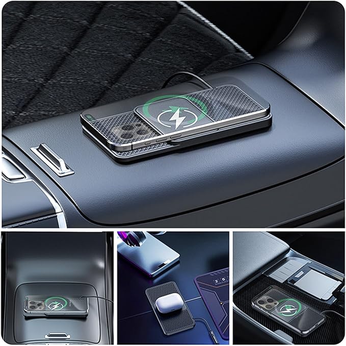 Wireless Car Phone Charger for Kia Optima GT/T-GDI, Type C/USB 20W Fast Charging Pad, Non-Slip Charging Station for Travel Home Office Desk, Lightweight,Type-C