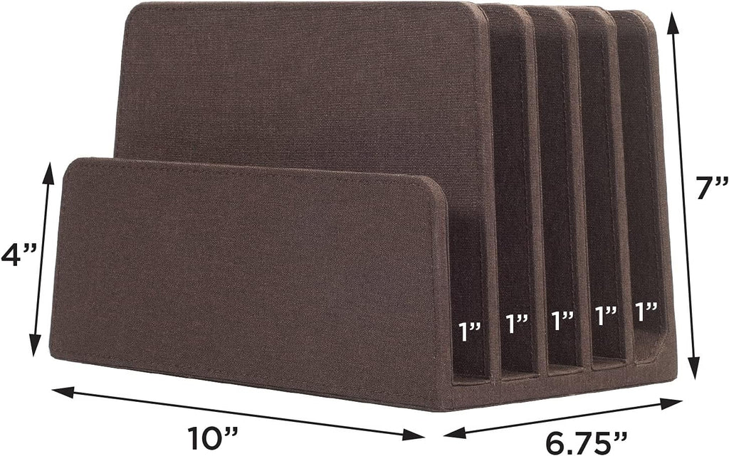 MobileVision Multi Device Stand & Organizer for Smartphones, Tablets and Laptops, Executive Dark Brown, 5 Slots