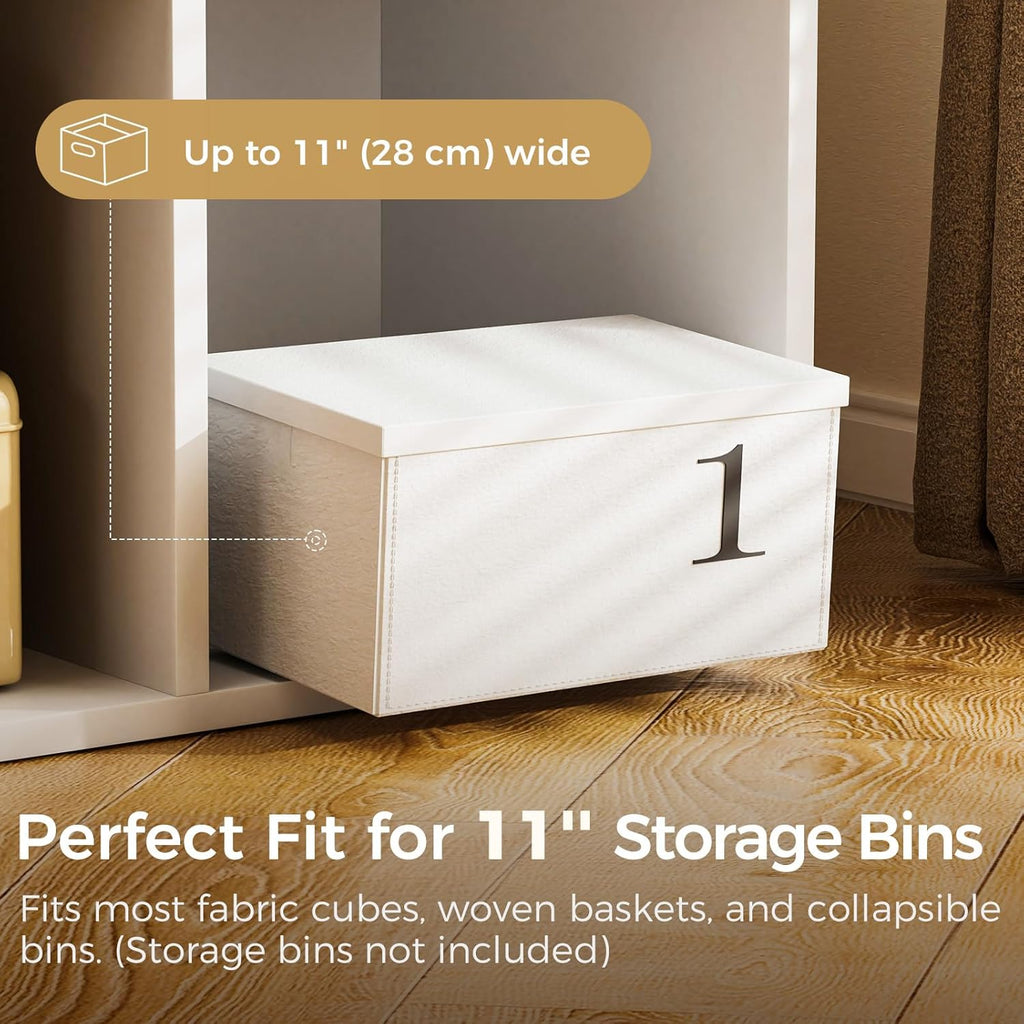 COMHOMA 8 Wood Cube Storage Organizer with Open Back and Removable Back Panels, 11In White Cube Storage Bookshelf, Cubicle Shelf Bookcase for Home Office Bedroom Living Room, Vertical or Horizontal
