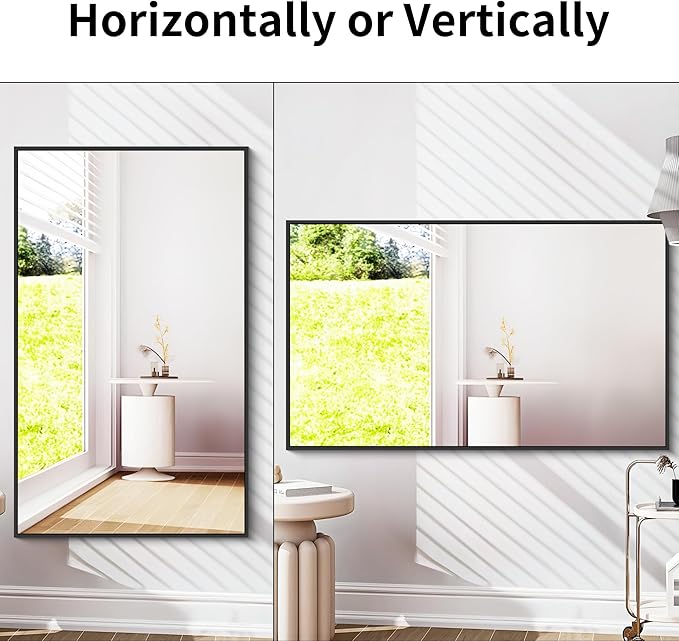 Black Bathroom Mirror for Wall, 30x50 Inch Rectangle Mirrors