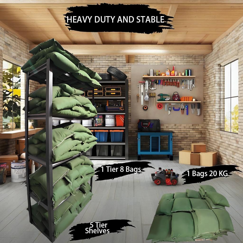 Storage Shelving Unit Height Heavy Duty Garage Shelves Metal Utility Rack for Kitchen Pantry Basement Pantry Warehouse Laundry Black 72" H x 36" W x 16.1" D