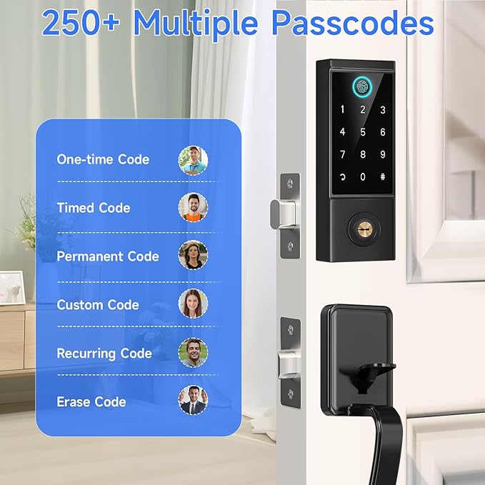 BEBASIA Heavy Duty Fingerprint Smart Door Lock