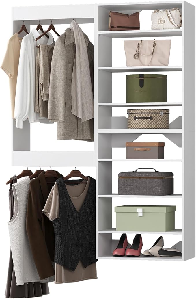 Modular Closet System, Wood Tower Storage