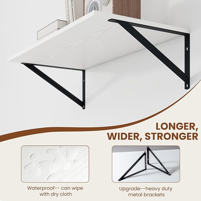 Heimlove White Deep Floating Shelves