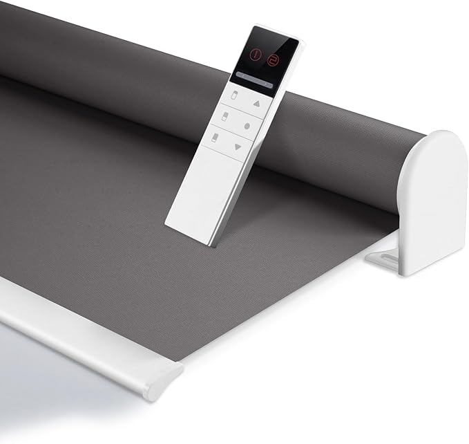 ZSHINE Motorized Blackout Window Blinds Customize Width Remote Control Wireless