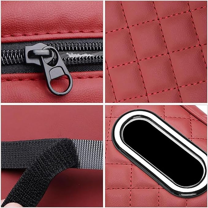 Car Arm Rest Cover Pad for Ford Maverick 2022 2023 2024, Leather Memory Foam Center Console Cushion with 2 Storage Bags and a Tissue Box Universal Car Interior Accessories,B/Gray