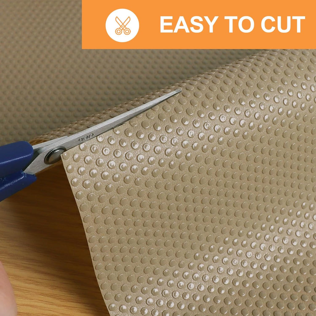Shelf Liners for Kitchen Cabinets Khaki: 16 Inch Wide Washable Waterproof Cabinet Drawer Liner - 16 in × 25 FT Non-Adhesive Easy to Cut Cupboard Mat for Pantry Shelves