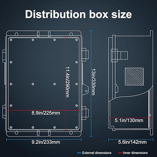 Namunanee Outdoor Electrical Junction Box, ABS Water Resistant Enclosure