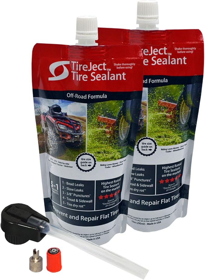 TireJect Off-Road Tire Sealant Kit - 5-in-1 Sealing - Fix and Prevent Flat Tires (20oz)