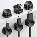 Cord Organizer [1s Lock] Spring Cable Holder Clips - Lamicall 6Pack Desk Cable Management Clips, Phone Charger Cord [Smooth Adjustable], Adhesive Wire Organizer Keeper for Nightstand Wall Car Office