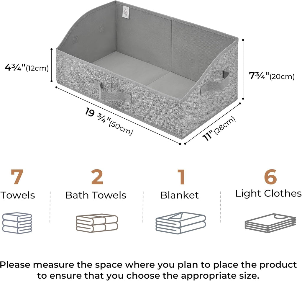 GRANNY SAYS Closet Organizers and Storage, Trapezoid Storage Bins, Gray, Dog Toy Bin, Storage Baskets for Shelves, Fabric Storage Bins with Handles, Clothing Organizer, Gray, 3-Pack