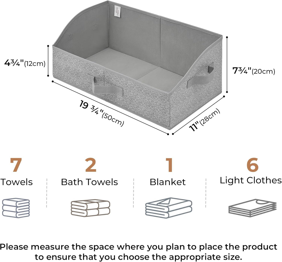 GRANNY SAYS Closet Organizers and Storage, Trapezoid Storage Bins, Gray, Dog Toy Bin, Storage Baskets for Shelves, Fabric Storage Bins with Handles, Clothing Organizer, Gray, 3-Pack