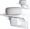 Power Perch Horizontal Wall Outlet Shelf – Bathroom Shelving for Electric Toothbrush & Organization – Useful as Alexa Dot Holder, Small Wall Shelf Apple Homepod Mini Wall Mount – White, 2-Pack