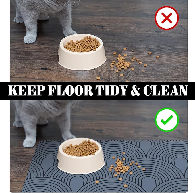 Dog Food Mats for Floors Absorbent, Pet Cat Food Mat - Quick Dry Dog Bowl Mats for Food and Water, Eco-Friendly Boho Pet Supplies