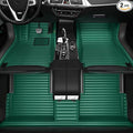 All-Weather car Floor MATS-Suitable for 99% of car Models,Leather car mat, offering Personalized Embroidery and Multiple Color Options,Provide Protection for car Rug (Green=)