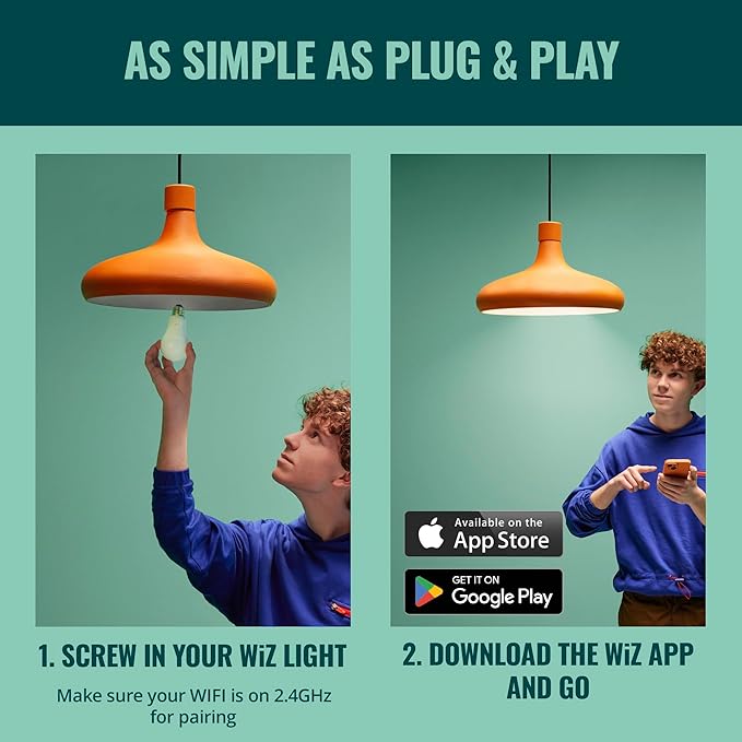 WiZ Connected Color ST19 Filament LED Smart Bulb