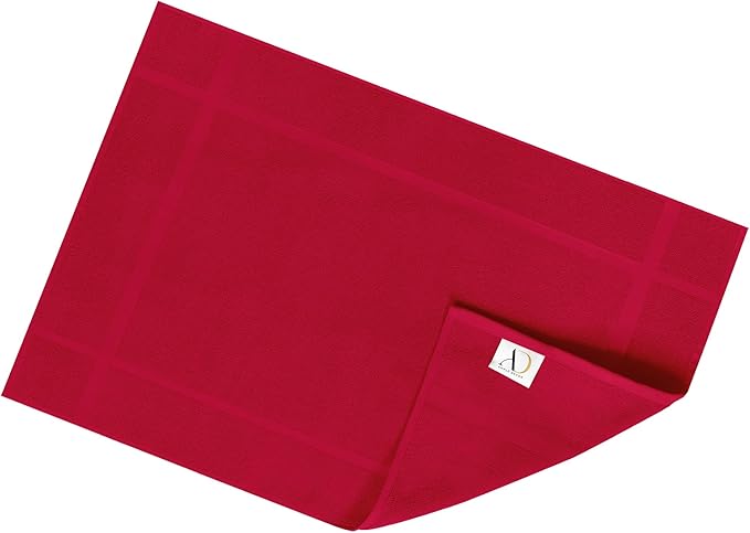 Ample Decor Bath Mats 100% Cotton 24 X 17 Inches, Oeko Tex Certified 1350 GSM Solid Construction Thick & Plush, Super Absorbent for Bathroom Floor, Shower – Christmas Red
