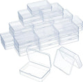 SATINIOR 48 Packs Clear Small Plastic Containers Transparent Storage Box with Hinged Lid for Small Items Crafts Jewelry (4.4 x 3.3 x 1.2 Inch)