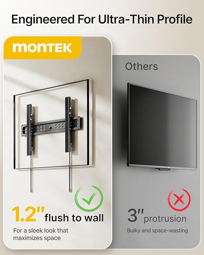 monTEK Ultra Slim Tilting TV Wall Mount Bracket