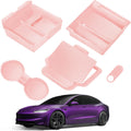 Center Console Organizer Tray for Tesla Model Y Juniper Accessories 2025 2026/For Tesla Model 3 Highland Accessories 2024 2025 2026 [Slide Smoothly/US Patent] Cup Holder Pink