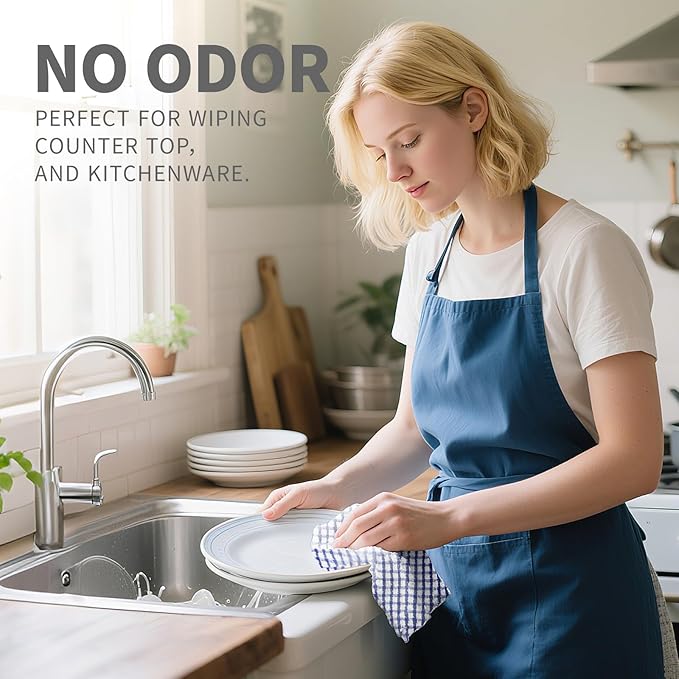 Oeleky Dish Cloths for Kitchen Washing Dishes, Super Absorbent Dish Rags, Cotton Kitchen Dish Towels Pack of 8, 12x12 Inches