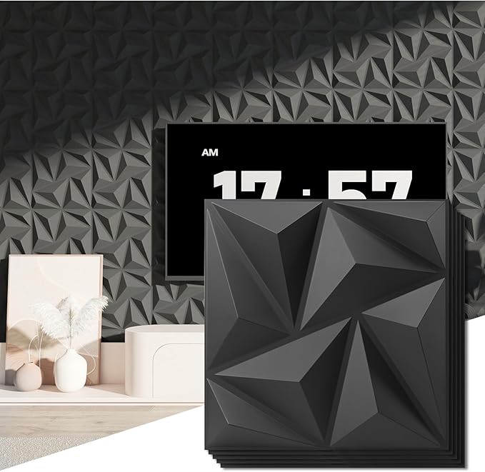 Art3d 3D Wall Panels 100 Pack, 11.8" x 11.8" PVC Wall Panels