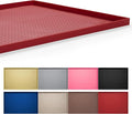 Hubulk Dog Feeding Mat,100% Waterproof Food Grade Silicone Pet Food and Water Bowl Placemat,Dishwasher, High Raised Edge to Prevent Spills,Nonslip Tray to Stop Messes on Floor (24"x16"x0.5", Red)