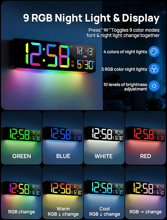 18.5" Large Digital Wall Clock