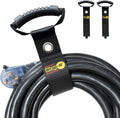 Easy-Carry Wrap-It Storage Straps - 22" (2-Pack) Black with Grommet - Extension Cord Holder Organizer for Garden Hose Storage Cord Straps